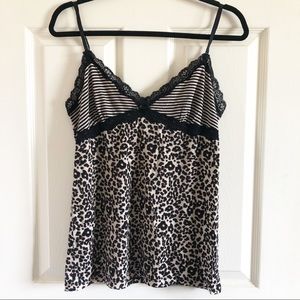 Y2K Leopard Print & Striped Cami 🐆